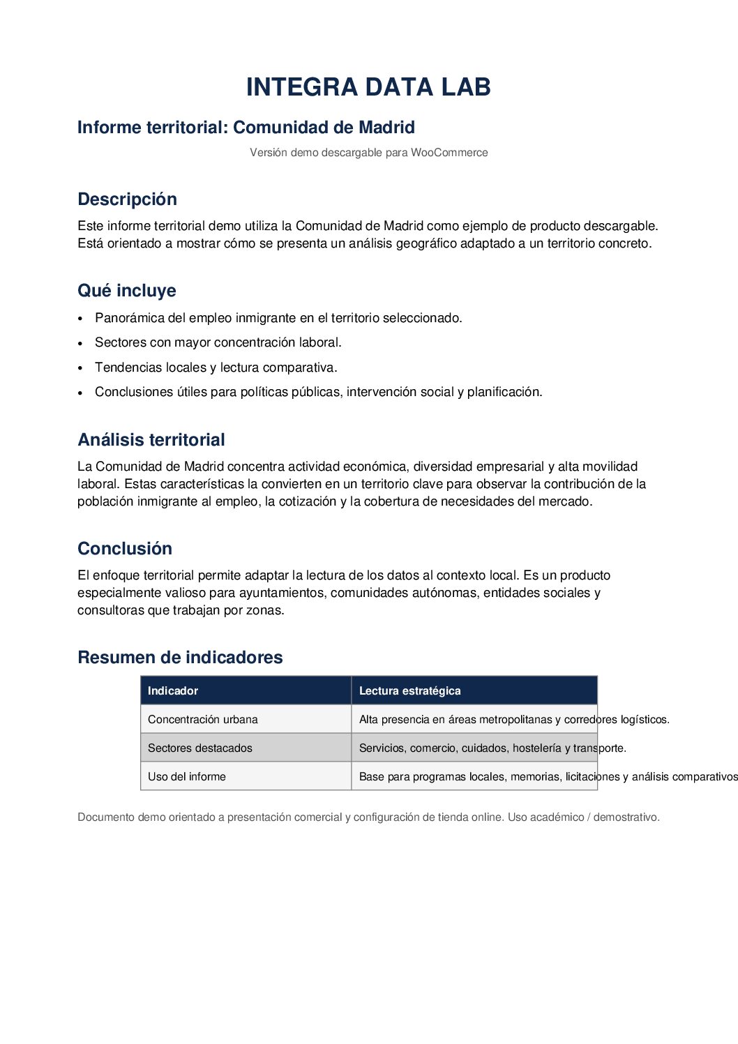 Informe territorial: Análisis por comunidad autónoma o ciudad